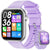 Smart Watch Women for Android Iphone，Wireless Calling Smart Watches with Fitness Tracker IP67 Waterproof, Purple